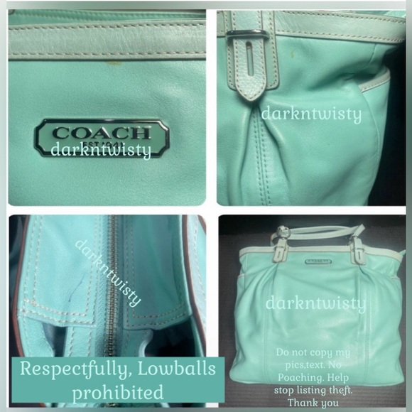 VTG Gorgeous Coach Leather Tote Robin’s Egg/Tiffany Blue NEAR PERFECT IMO Read! - Picture 7 of 12